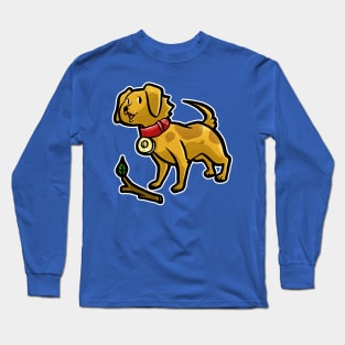 Dog Playing Fetch Long Sleeve T-Shirt